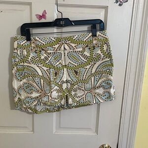 J. Crew City Fit Shorts with Green and Blue Pattern